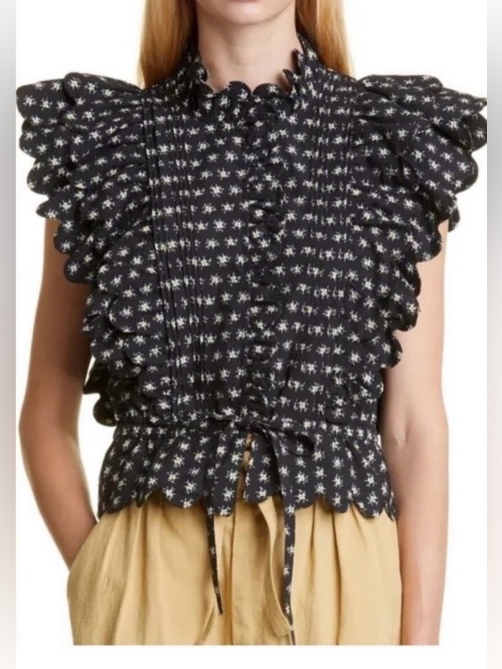Sea New York Pascala Floral Print Ruffle Blouse, Size 4